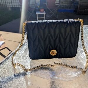 NWT Black & Gold Crossbody Purse
